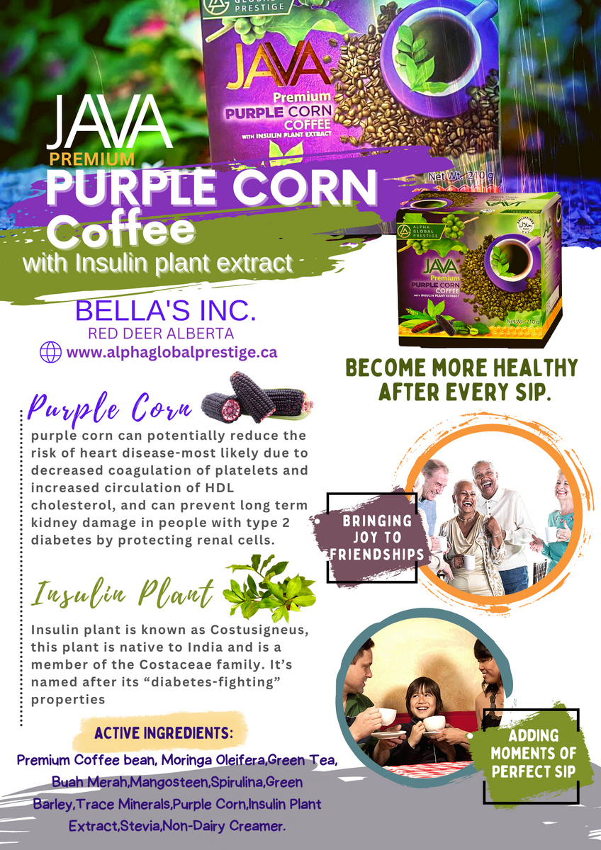 JAVA PREMIUM PURPLE CORN COFFEE – Bella's Inc. a Java Green Coffee ...